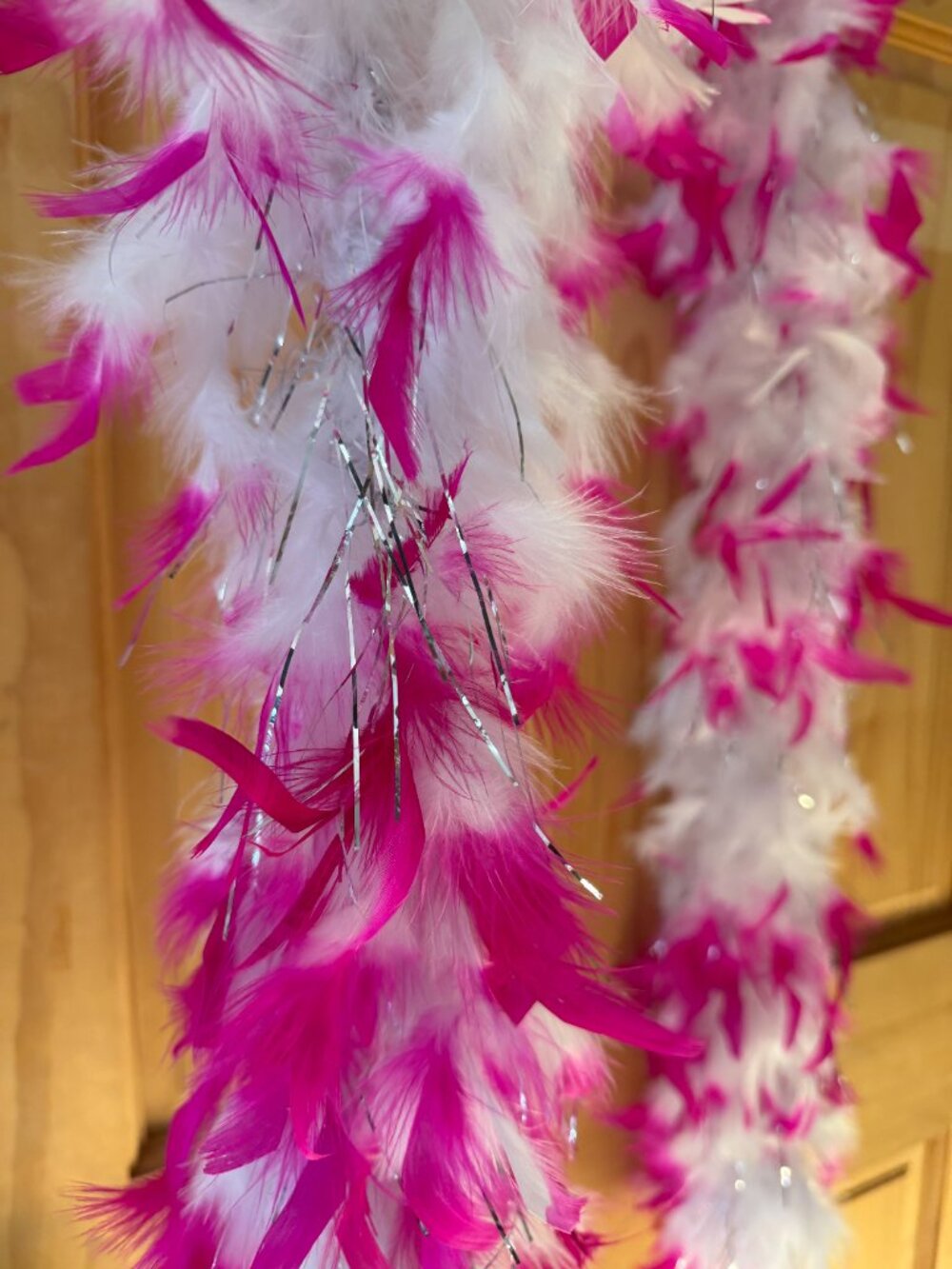 Feather Boa White Pink 70 Inches